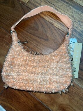 Studio 12  Peach hand Beaded Shoulder Bag